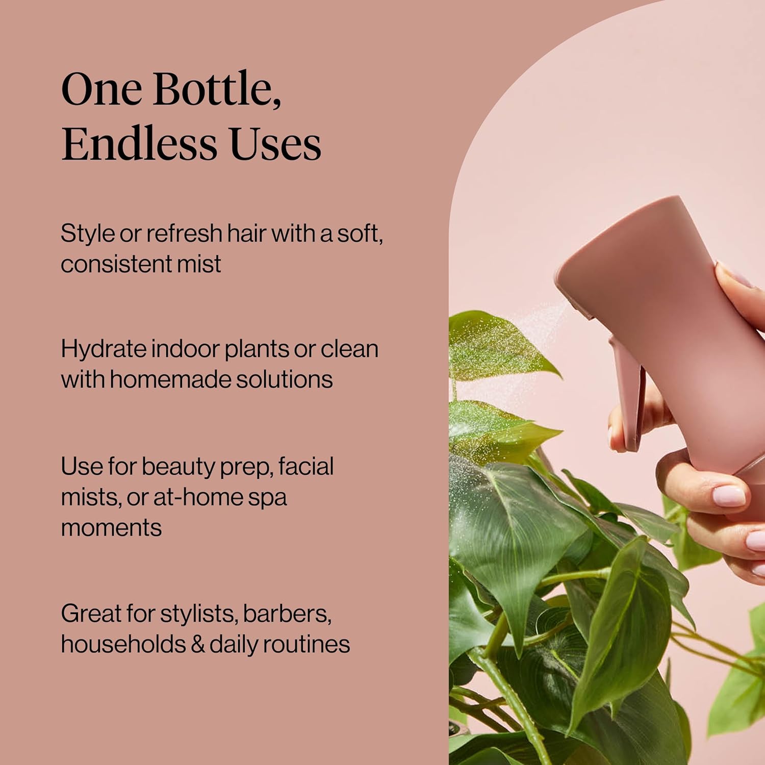 Kitsch Continuous Spray Bottle for Hair – Fine Mist Water Mister & Water Spray Bottle – Recycled Hair Spray Bottle – Spray Bottles for Cleaning, Styling, Plants & More – Terracotta, 150ml - Image 6