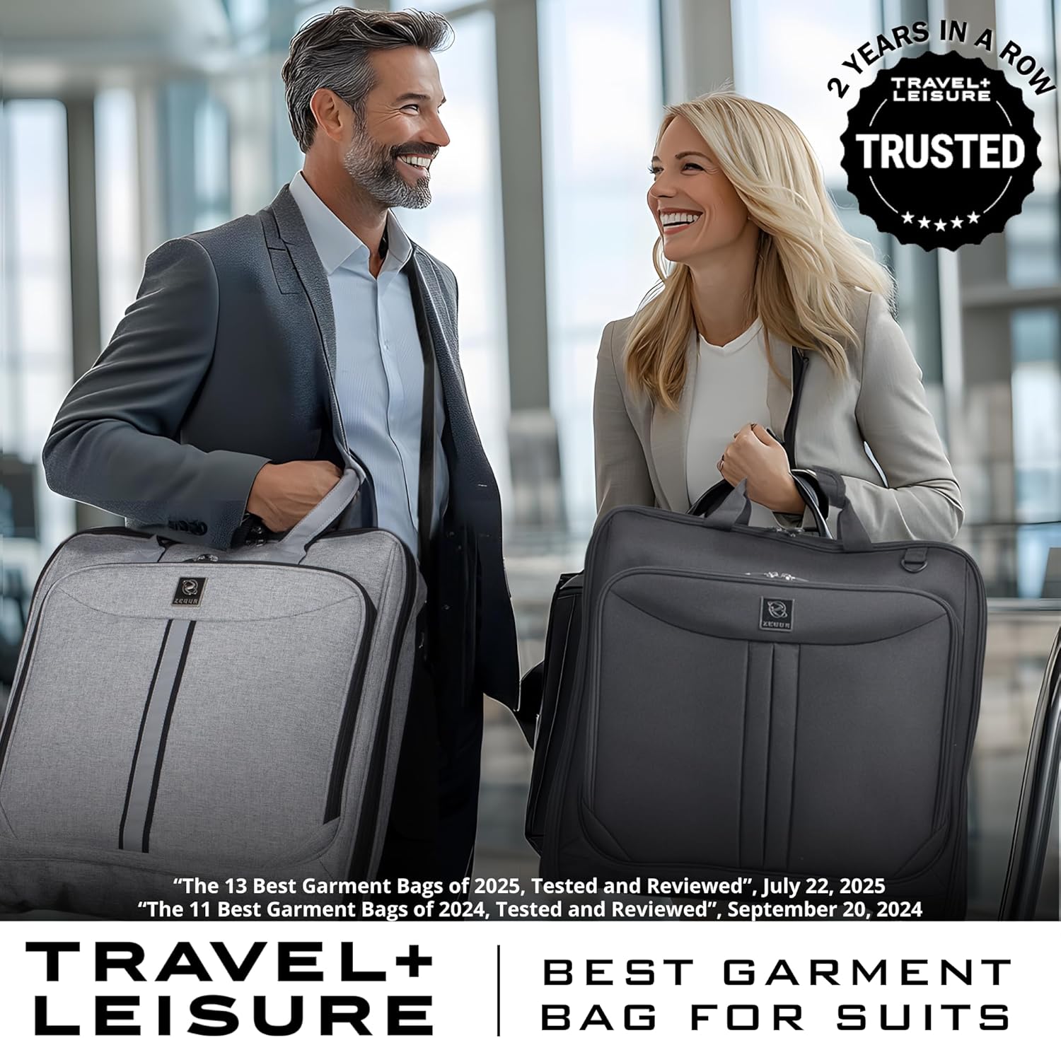 ZEGUR Premium Suit Garment Bag Carry On - Hangs 4 Suits - Travel & Business with Shoulder Strap and Laptop Compartment - Image 4