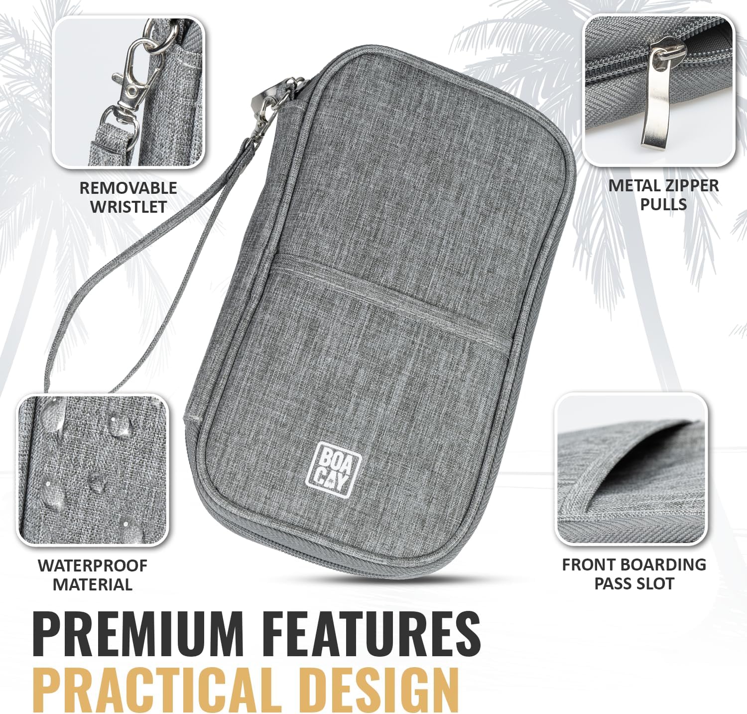 BOACAY Travel Document Organizer with RFID, Family Passport Holder, Wallet for Women & Men, Portable & Waterproof Case for Cards, Boarding Pass, Money - Image 4