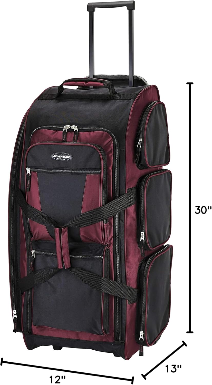 Travelers Club Xpedition 30 Inch Multi-Pocket Upright Rolling Duffel Bag - Image 7