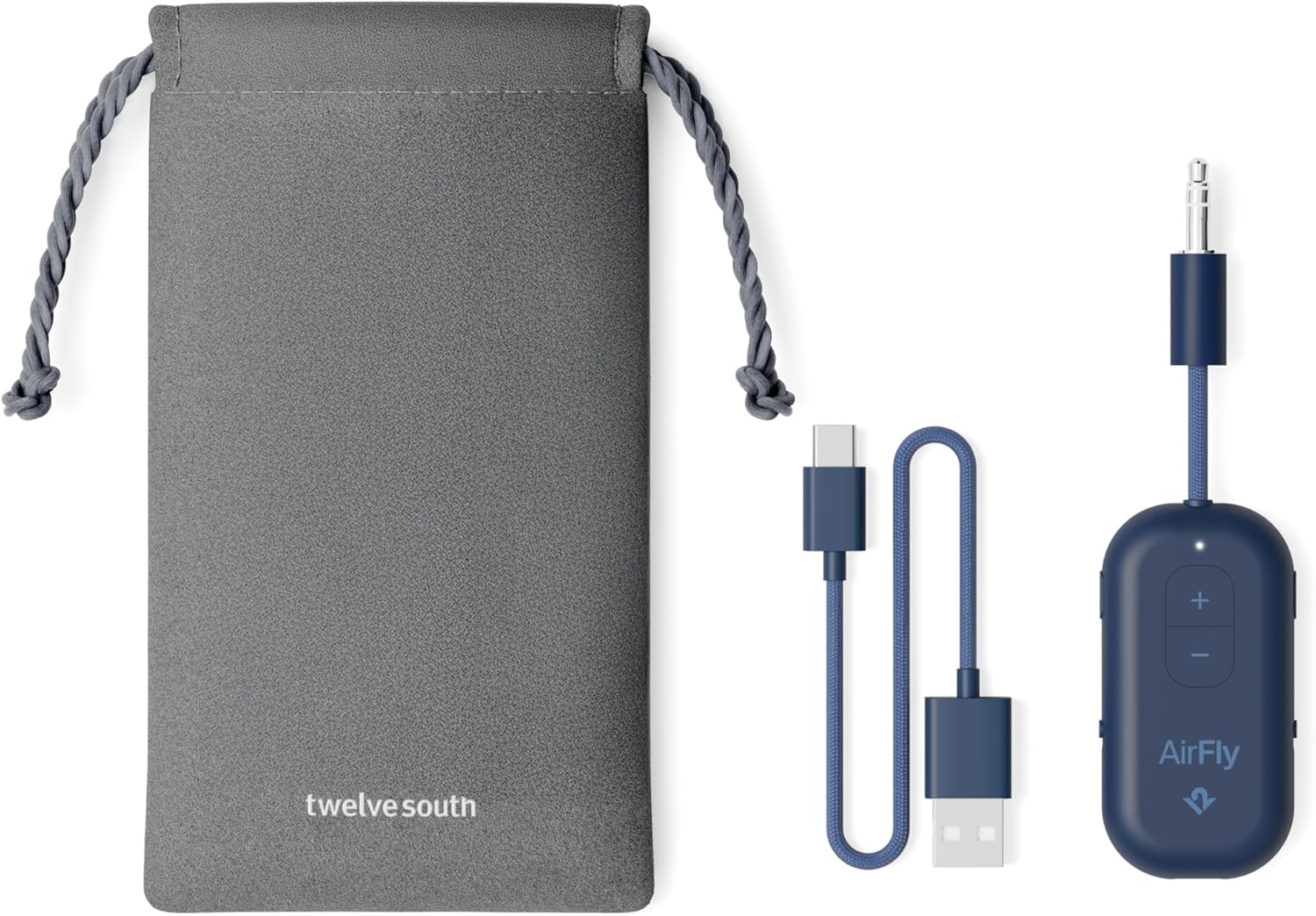 Twelve South AirFly Pro 2 Bluetooth 5.0 Transmitter/Receiver for TV to 2 Wireless Headphones – Wireless Adapter for AirPods, Car, Gym, Home, Use with Any 3.5 mm Audio Jack, Blue - Image 8
