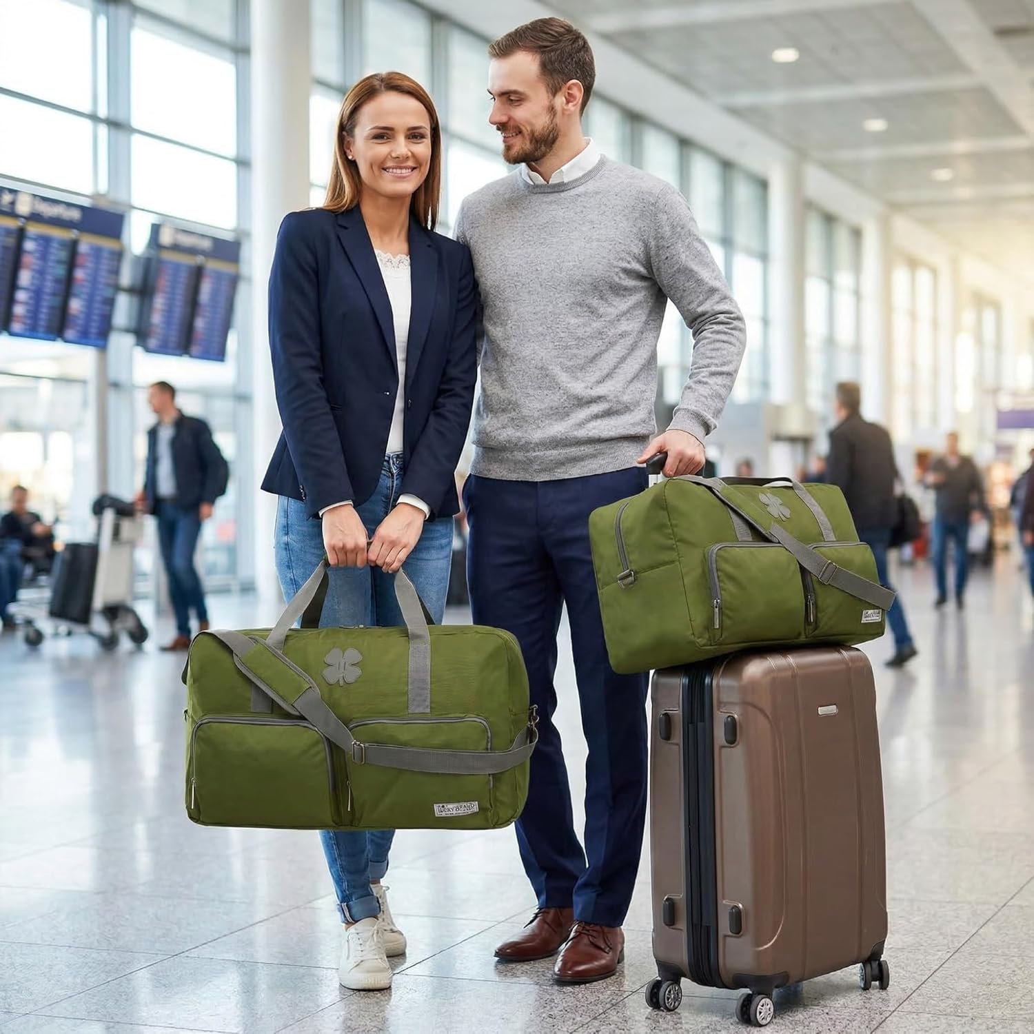 Lucky Travel Duffel Bags 65L, Gym Bag, Travel Bag & Large Duffle Bag for Men, Foldable Overnight Weekender Bags for Women & Men with Adjustable Shoulder Strap, Loden Green - Image 4