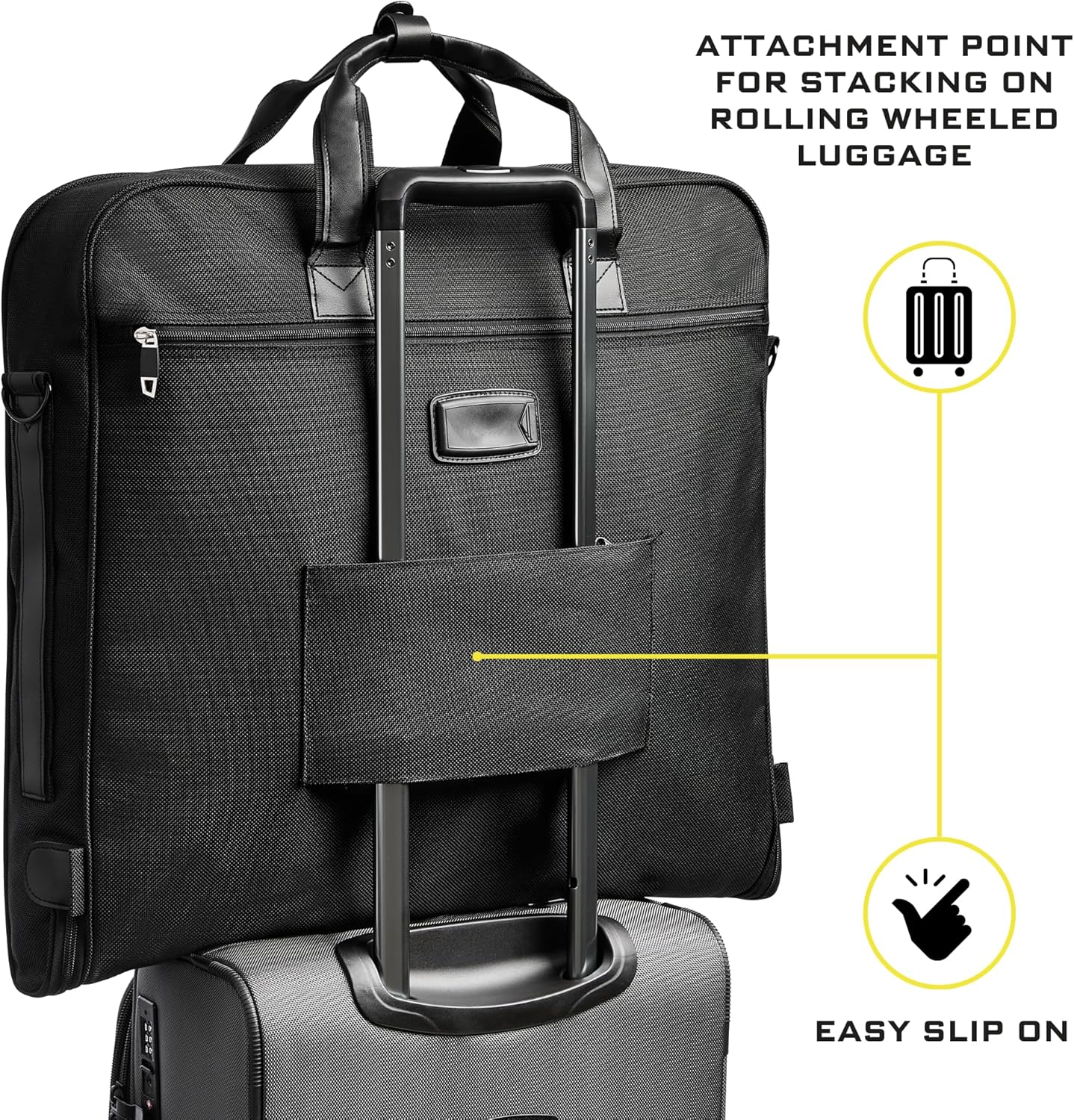 ZEGUR Premium Suit Garment Bag Carry On - Hangs 4 Suits - Travel & Business with Shoulder Strap and Laptop Compartment - Image 9