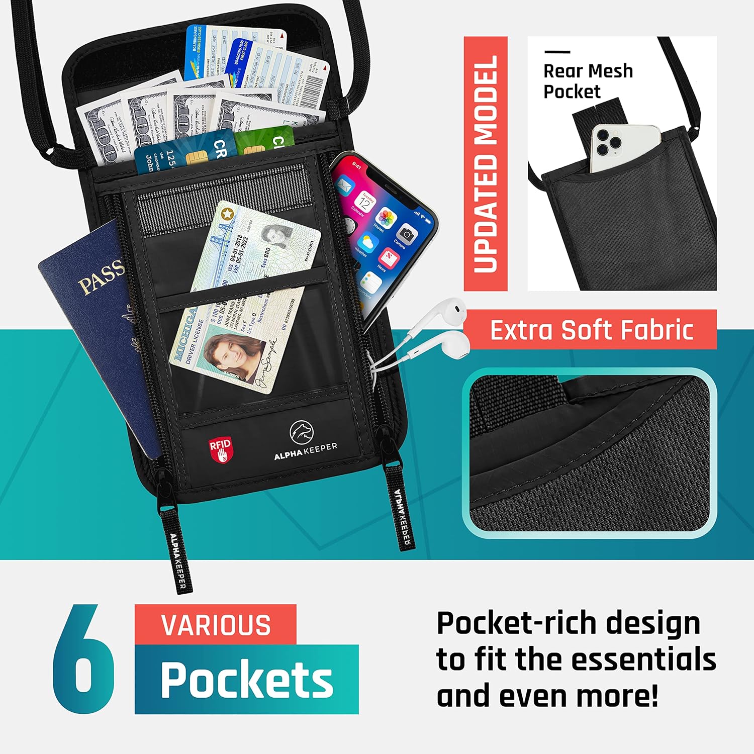 Neck Wallet, Travel Pouch For Passport Holder And Documents, Travel Neck Wallet For Traveling Women - Image 4