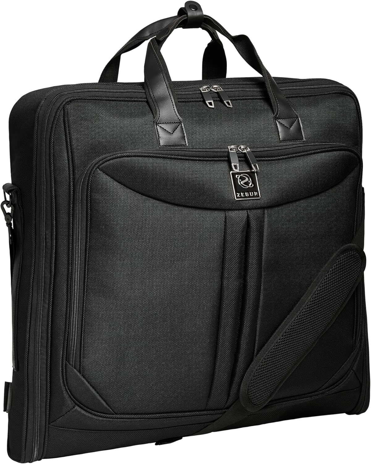 ZEGUR Premium Suit Garment Bag Carry On - Hangs 4 Suits - Travel & Business with Shoulder Strap and Laptop Compartment