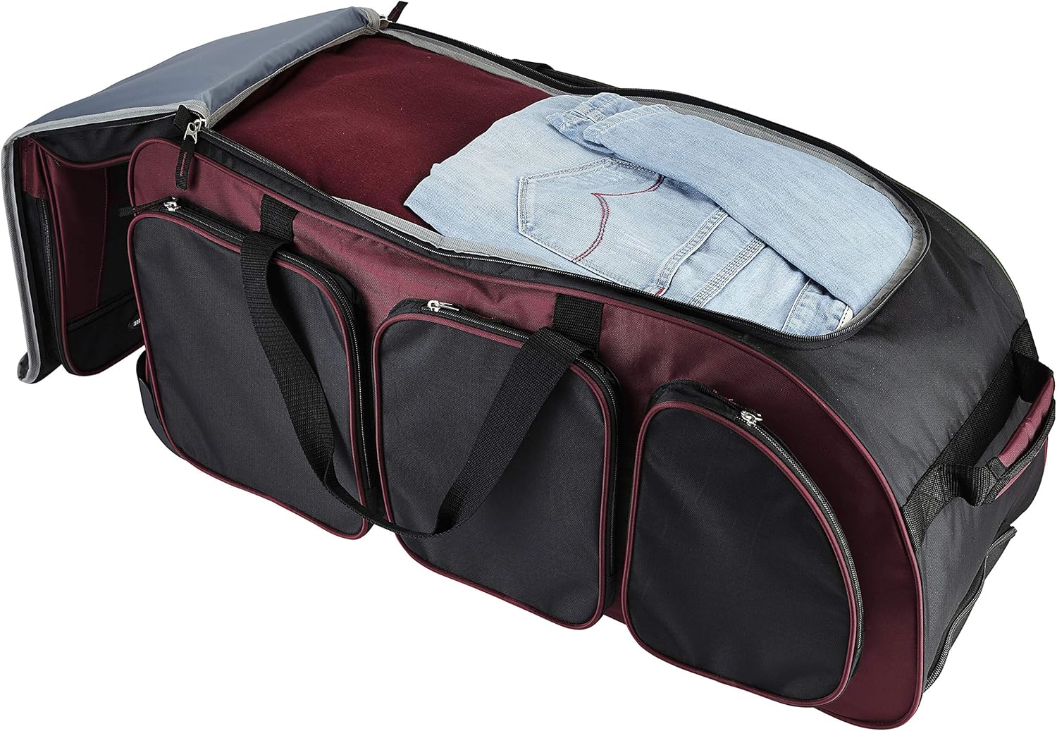 Travelers Club Xpedition 30 Inch Multi-Pocket Upright Rolling Duffel Bag - Image 2